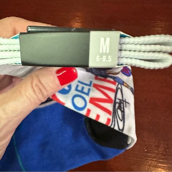 NWT Stance 76ers NBA Basketball Joel Embii Socks Blue White Mens Medium - Picture 8 of 10